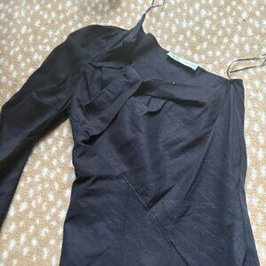 Zara One Shoulder Black Top